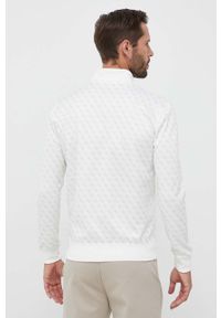 Guess bluza męska kolor biały wzorzysta. Kolor: biały. Materiał: dzianina. Wzór: aplikacja #4