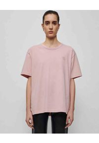 NANUSHKA - Różowa koszulka Reece. Kolor: różowy, wielokolorowy, fioletowy. Materiał: jeans, bawełna #1