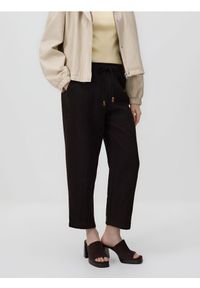 Reserved - Spodnie z wiskozą - brązowy. Kolor: brązowy. Materiał: wiskoza #1