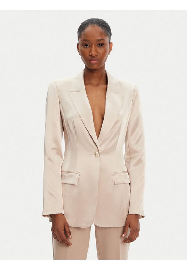 Marciano Guess Marynarka 5RGN01 7248A Brązowy Regular Fit. Kolor: brązowy. Materiał: wiskoza