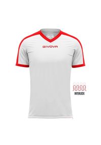 Koszulka piłkarska dla dzieci Givova Revolution Interlock. Kolor: czerwony, biały, wielokolorowy. Sport: piłka nożna