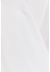 Pinko Bluzka z domieszką jedwabiu damska kolor biały gładka. Kolor: biały. Materiał: jedwab. Długość rękawa: długi rękaw. Długość: długie. Wzór: gładki #3