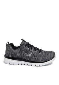 skechers - Skechers Sneakersy Twisted Fortune 12614/BKW Szary. Kolor: szary. Materiał: materiał #1