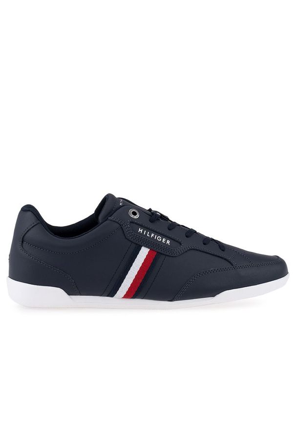 TOMMY HILFIGER - Buty Tommy Hilfiger Classic LO Cupsole Leather FM0FM04277-DW5 - granatowe. Okazja: na co dzień. Kolor: niebieski. Materiał: kauczuk, skóra, guma, nylon, materiał, poliester. Szerokość cholewki: normalna