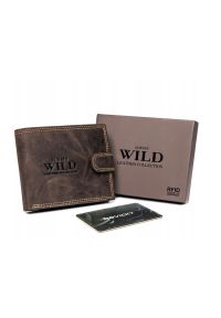 ALWAYS WILD - Portfel męski brązowy Always Wild N992L-P-CHM-1089 BRO. Kolor: brązowy. Materiał: skóra, nubuk