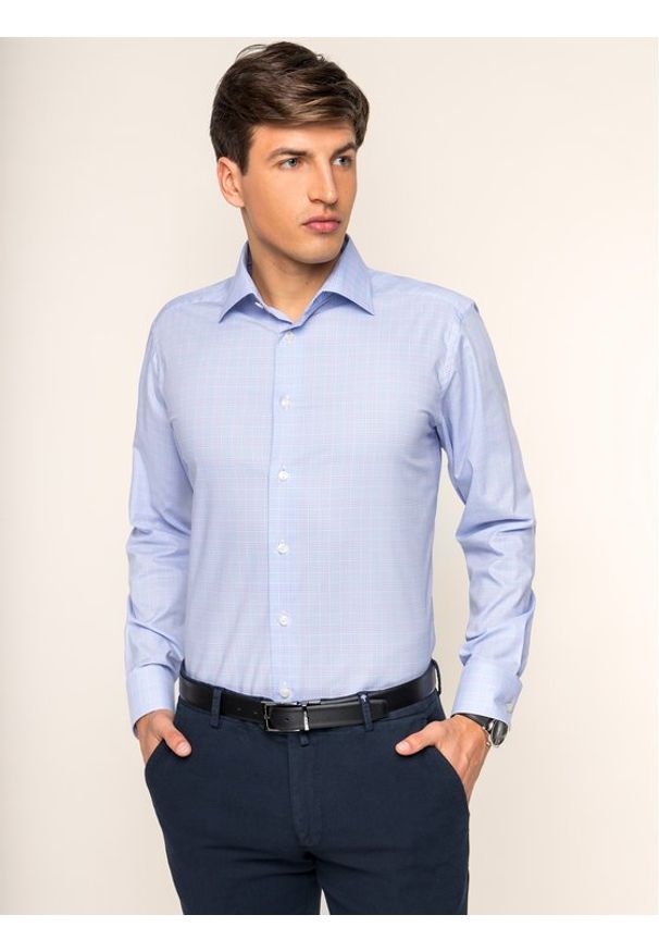 Eton Koszula 100000000 Niebieski Slim Fit. Kolor: niebieski