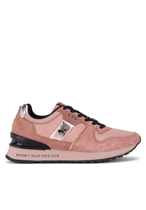 Beverly Hills Polo Club Sneakersy W-3C098-2A324 Różowy. Kolor: różowy. Materiał: zamsz, skóra