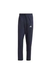 Adidas - Spodnie AEROREADY Essentials Stanford Open Hem Embroidered Small Logo. Kolor: niebieski. Materiał: materiał. Sport: fitness