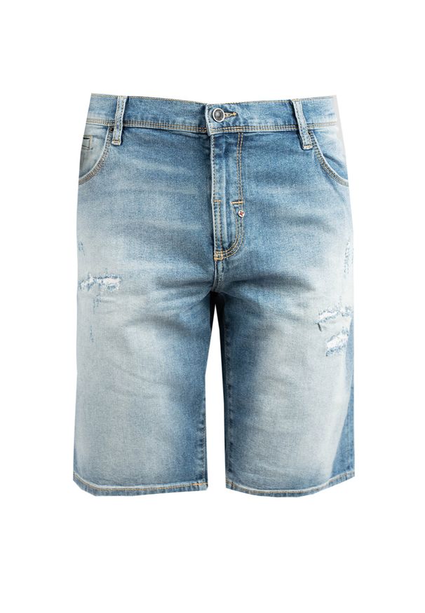 Antony Morato Szorty "Dave" | MMDS00072 FA750266 | Dave | Mężczyzna | Niebieski. Kolor: niebieski. Materiał: bawełna, elastan. Wzór: aplikacja