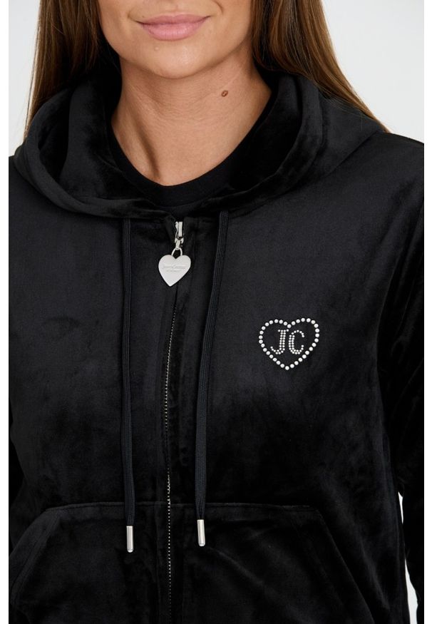 Juicy Couture - JUICY COUTURE Czarna bluza z cyrkoniami Rodeo Robertson. Kolor: czarny