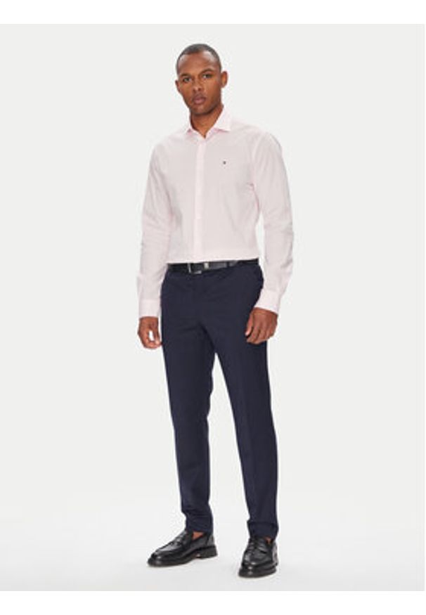 TOMMY HILFIGER - Tommy Hilfiger Koszula MW0MW38347 Różowy Slim Fit. Kolor: różowy. Materiał: bawełna