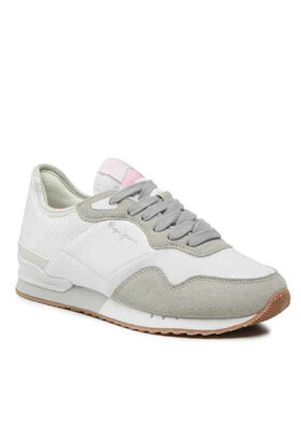 Pepe Jeans Sneakersy London W Troy PLS31466 Biały. Kolor: biały. Materiał: materiał