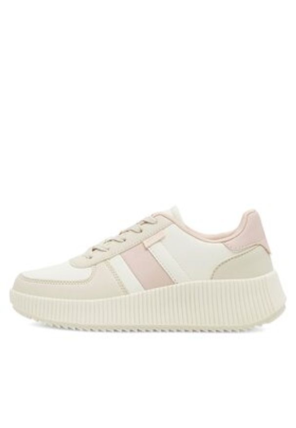 DeeZee Sneakersy Abha WAG1217111A Beżowy. Kolor: beżowy. Materiał: skóra
