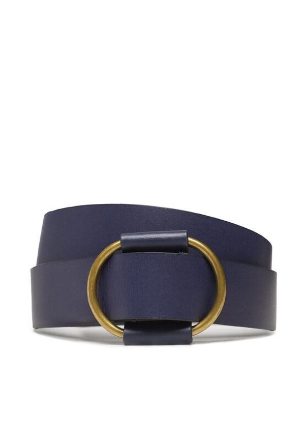 Pasek Damski Pieces. Kolor: niebieski. Materiał: skóra