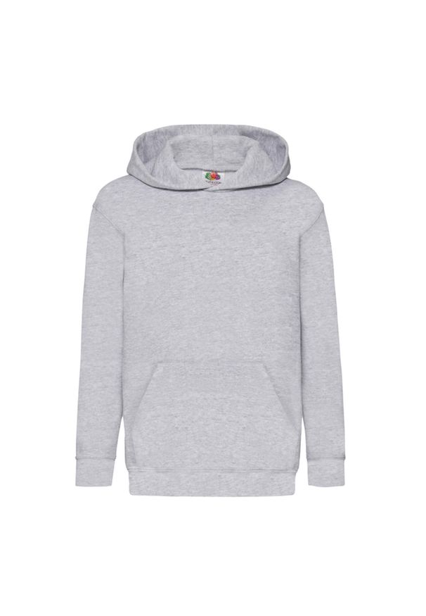 FRUIT OF THE LOOM - Lekka Bluza Z Kapturem Dla Dzieci. Typ kołnierza: kaptur. Kolor: szary
