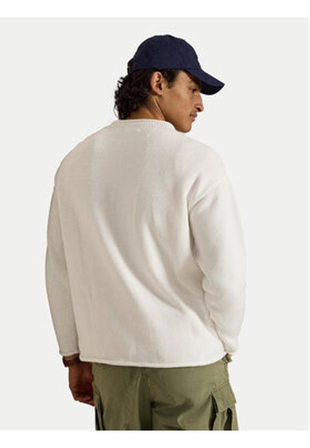 Polo Ralph Lauren Sweter 710B13896001 Biały Regular Fit. Typ kołnierza: polo. Kolor: biały. Materiał: bawełna