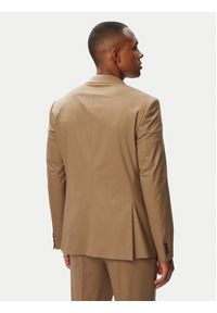 Hugo - HUGO Garnitur Henry-Getlin253X 50567894 Beżowy ciemny Slim Fit. Kolor: beżowy. Materiał: syntetyk #7