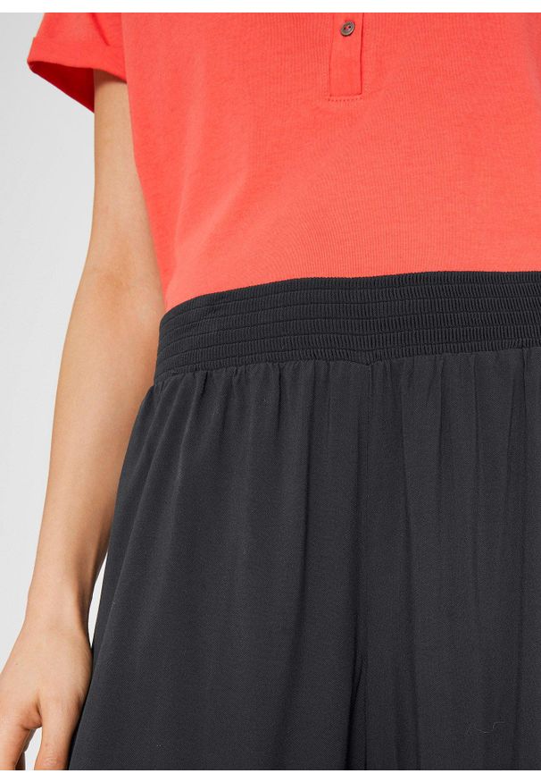 bonprix - Spodnie culotte w długości do łydki, z miękkiej wiskozy. Kolor: szary. Materiał: wiskoza. Styl: elegancki