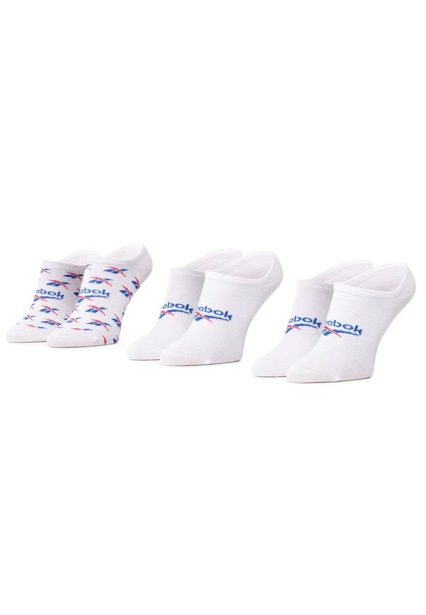 Zestaw 3 par stopek unisex Reebok - Cl Fo Invisible Sock 3P GG6680 White/Vecblu/Vecred. Kolor: biały. Materiał: materiał, bawełna, poliester