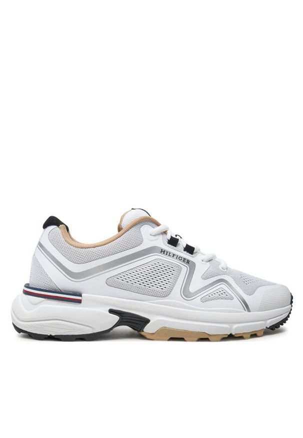 TOMMY HILFIGER - Tommy Hilfiger Sneakersy M Runner Tech Knit FM0FM05109 Biały. Kolor: biały. Materiał: materiał