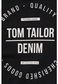 Tom Tailor Bluza bawełniana męska kolor czarny z kapturem z nadrukiem. Okazja: na co dzień. Typ kołnierza: kaptur. Kolor: czarny. Materiał: bawełna. Wzór: nadruk. Styl: casual #4