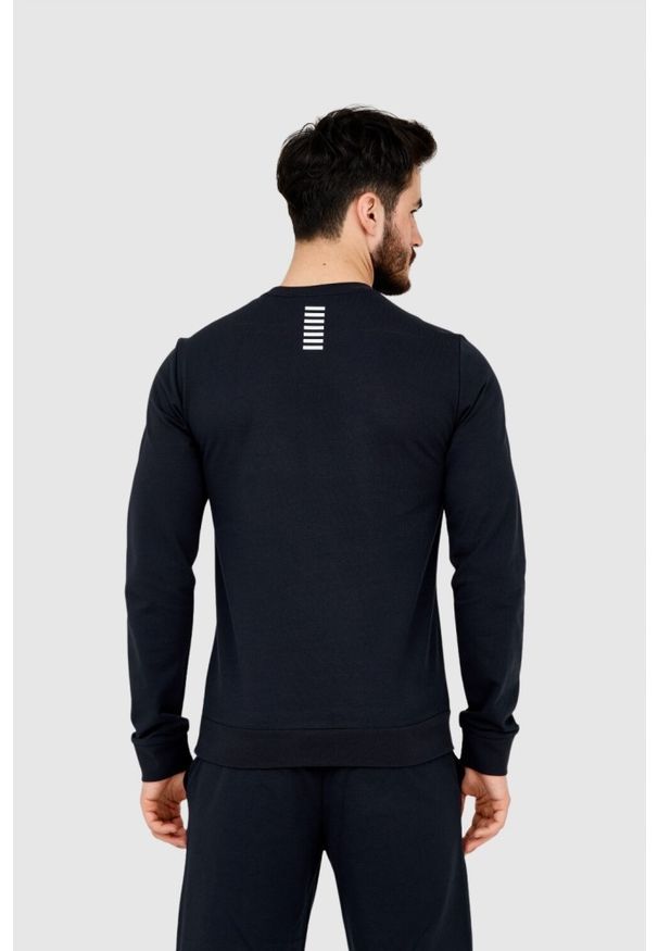 EA7 Emporio Armani - EA7 Granatowa bluza męska z białym logo, Rozmiar M. Kolor: niebieski