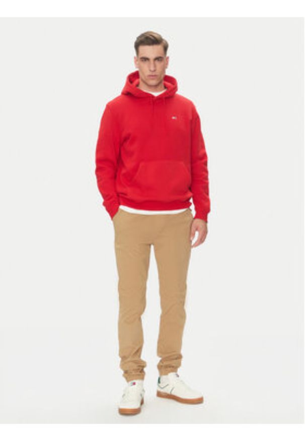 Tommy Jeans Joggery Austin DM0DM20283 Beżowy Slim Fit. Kolor: beżowy. Materiał: bawełna