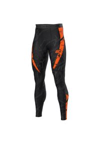 Legginsy sportowe męskie do MMA EXTREME HOBBY NEO. Kolor: pomarańczowy. Materiał: elastan, poliester