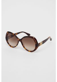 Max Mara okulary przeciwsłoneczne damskie kolor brązowy. Kształt: owalne. Kolor: brązowy
