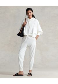 Ralph Lauren - RALPH LAUREN - Białe spodnie dresowe ze zdobieniem. Kolor: biały. Materiał: dresówka. Wzór: aplikacja