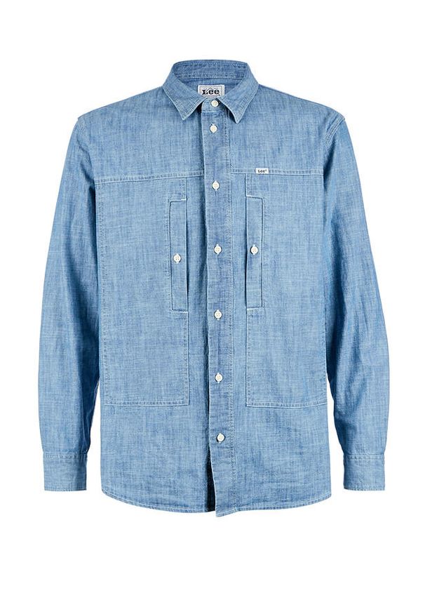 Lee - LEE SEASONAL WORKER SHIRT MĘSKA KOSZULA MATERIAŁOWA WORKWEAR BLUE L67YXQKR 112116975. Materiał: materiał
