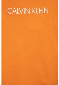 Calvin Klein Jeans t-shirt bawełniany dziecięcy kolor pomarańczowy z nadrukiem. Kolor: pomarańczowy. Materiał: bawełna. Wzór: nadruk #3