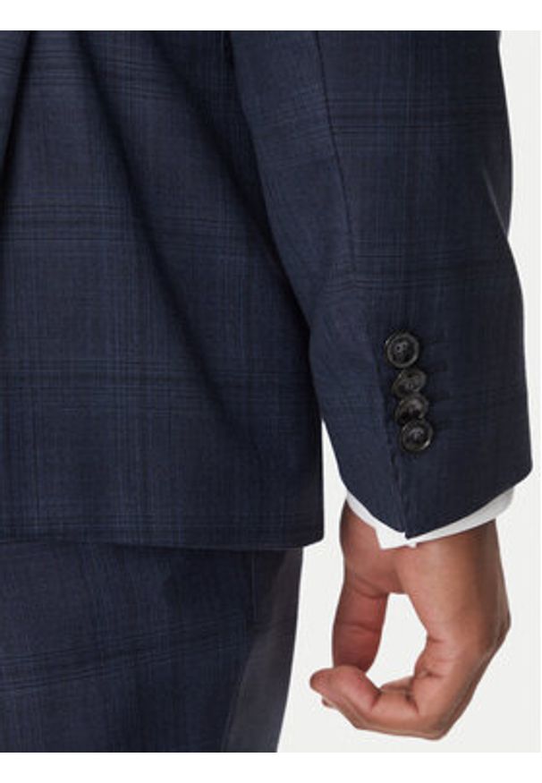 BOSS Garnitur H-Huge 50535401 Niebieski Slim Fit. Kolor: niebieski. Materiał: wełna