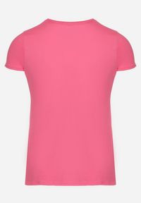 Born2be - Fuksjowy Klasyczny T-shirt z Bawełny Fodena. Okazja: na co dzień. Kolor: różowy. Materiał: bawełna. Styl: klasyczny #4