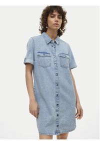 Vero Moda Sukienka jeansowa Jennie 10309665 Niebieski Regular Fit. Kolor: niebieski. Materiał: bawełna #6