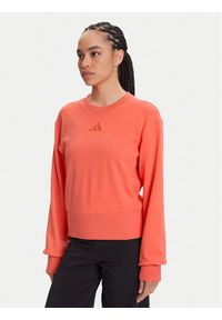 Adidas - adidas Bluza ALL SZN French Terry KD9775 Koralowy Regular Fit. Kolor: pomarańczowy. Materiał: bawełna
