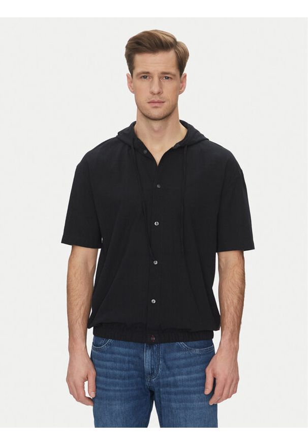 JOOP! Jeans Koszula 15 JJSH-152Habo 30046000 Czarny Casual Fit. Okazja: na co dzień. Kolor: czarny. Materiał: bawełna. Styl: casual