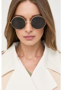 Jimmy Choo okulary przeciwsłoneczne Oriane damskie kolor czarny. Kształt: okrągłe. Kolor: czarny #4