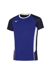 Mizuno - T-shirt Męski Premium HighKyu. Kolor: niebieski. Sport: turystyka piesza