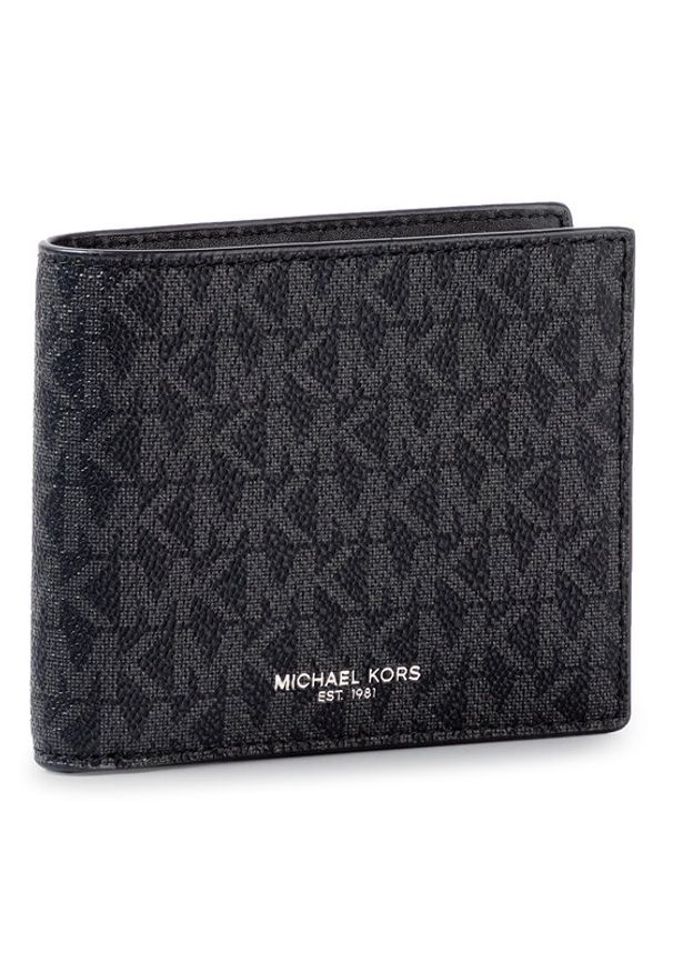 Michael Kors Portfel Greyson 39F9LGYF3B Czarny. Kolor: czarny. Materiał: skóra