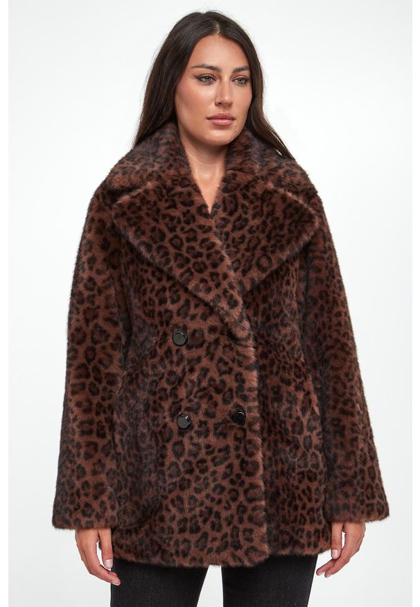Joseph Ribkoff - Futro damskie w panterkę JOSEPH RIBKOFF. Materiał: futro. Wzór: motyw zwierzęcy