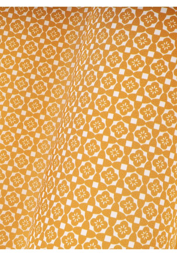 Pako Lorente - PAKO LORENTE – Żółta poszetka w geometryczny wzór. Kolor: żółty. Materiał: jedwab. Wzór: geometria