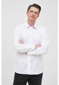 Karl Lagerfeld koszula męska kolor biały regular z kołnierzykiem klasycznym. Typ kołnierza: kołnierzyk klasyczny. Kolor: biały. Materiał: tkanina. Wzór: gładki. Styl: klasyczny