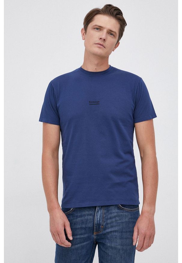 Bomboogie - T-shirt bawełniany. Kolor: niebieski. Materiał: bawełna. Wzór: gładki