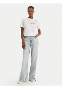 Calvin Klein Jeans T-Shirt A- Inst. Logo Classic LV047C912G Biały Regular Fit. Kolor: biały. Materiał: bawełna #4