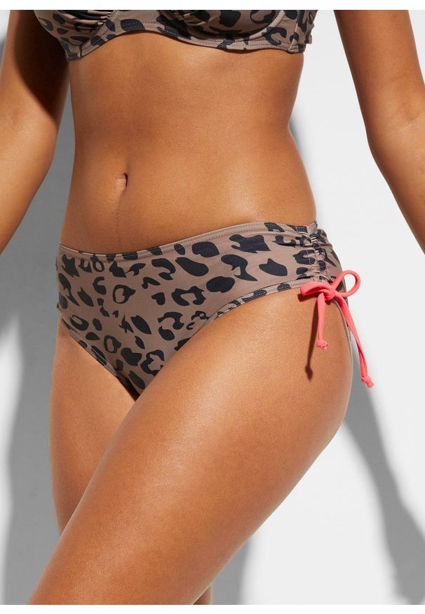 bonprix - Bikini na fiszbinach (2 części). Kolor: beżowy, brązowy