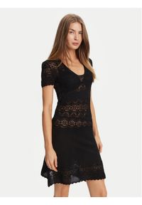 TwinSet - TWINSET Sukienka dzianinowa 251TT3212 Czarny Slim Fit. Kolor: czarny. Materiał: syntetyk