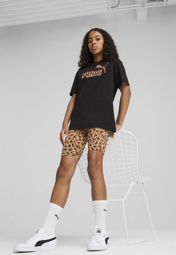 Puma - Młodzieżowa koszulka Essentials Animal Logo Infill PUMA Black. Kolor: czarny. Materiał: prążkowany