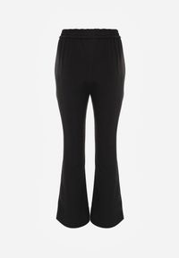 Renee - Czarne Dresowe Spodnie Flare z Gumką w Pasie Efranaria. Okazja: na co dzień. Kolor: czarny. Materiał: dresówka. Styl: casual #7