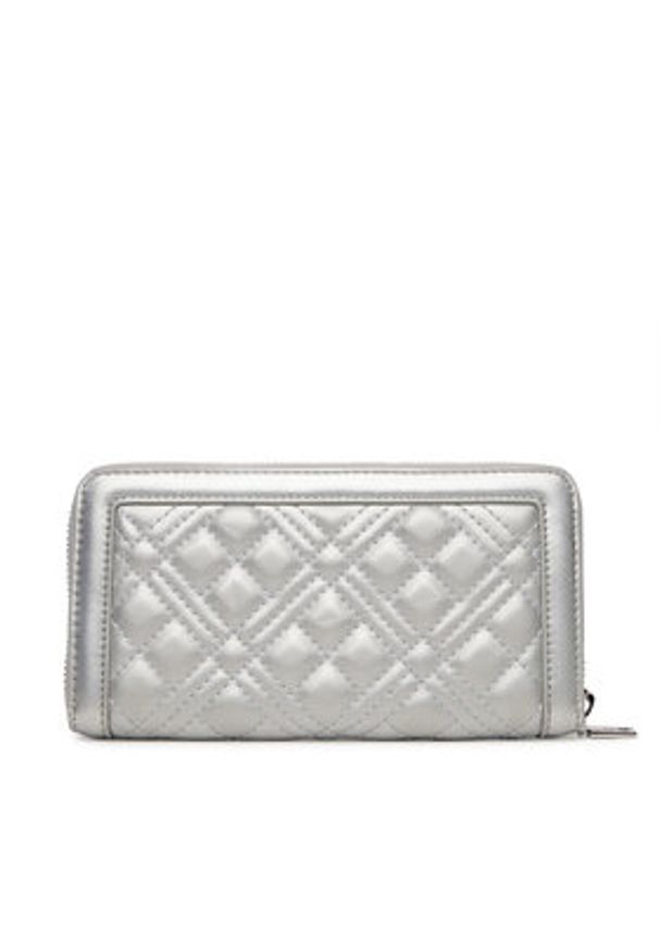 Love Moschino - LOVE MOSCHINO Duży Portfel Damski JC5600PP1MLA196B Srebrny. Kolor: srebrny. Materiał: skóra